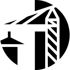 Silhouette crane in a circle art on transparent background © Arsi