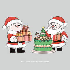 Happy santa claus cartoon character