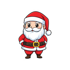Cute cartoon santa claus isolated on for christmas season