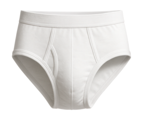 Men's classic white briefs featuring a ribbed waistband.