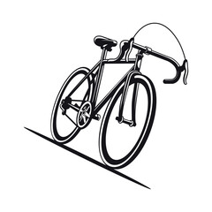 Stylized Bike Vector Graphic on Slope Sporty Bicycle Illustration with Clean Lines for Fitness and Transportation Projects
