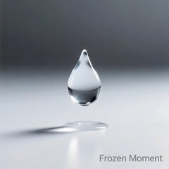 Frozen Moment of Water Drop Suspended in Air High Speed Photography Liquid Art