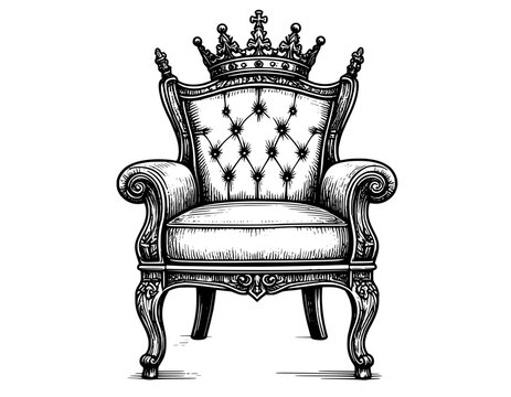 antique armchair isolated on white
