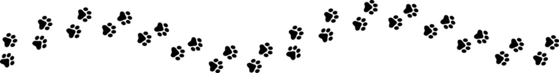 Paw Prints. Cute pets and Dogs pets paw print isolated on white background. Animal paw prints.