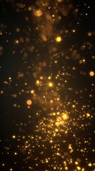 Golden Bokeh Lights Abstract Background With Warm Glow For Festive Celebrations, Holiday Projects, And Luxury Design—Sparkling Dots Create A Magical Night Atmosphere