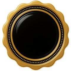 Floral-edge black medallion