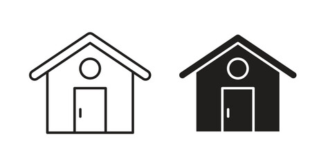 House icons set isolated on white background flat vector illustration.
