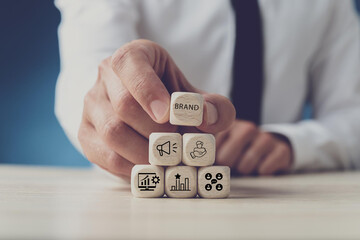 Branding, brand excellence concept. Creating, developing and maintaining a brand's identity and market reputation. Strategic planning, positioning and communication to establish a strong brand image