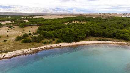 Remote Croatian Beaches Accessible Only by Off-Road Vehicles. Rugged coastline, untouched nature,...