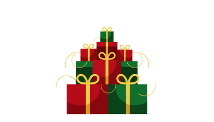 Christmas background with gift boxes