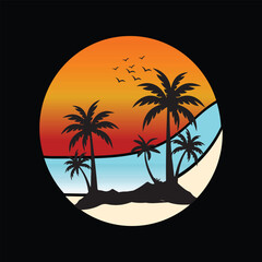 Natural Sunset Design Vector Illustration