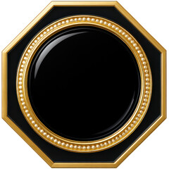 Octagon black frame with golden border