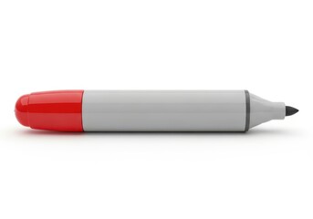 3d illustration of red marker isolated on white background, perfect for writing and drawing