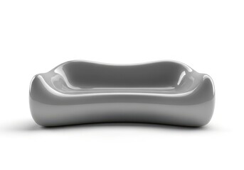 3d illustration of elegant gray sofa isolated on white background, a modern seating solution