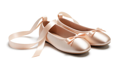 Elegant satin ballet slippers with delicate ribbon ties evoke grace, charm, and timeless style, perfect for dance, fashion, or a touch of whimsical romance