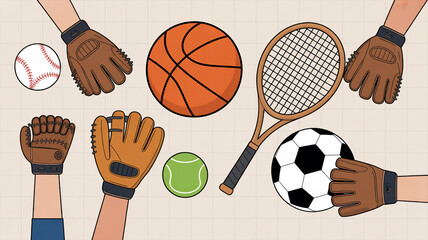 Get ready to play sports with baseball, basketball, tennis, and soccer gear for a fun and active lifestyle promoting teamwork, fitness, and healthy competition