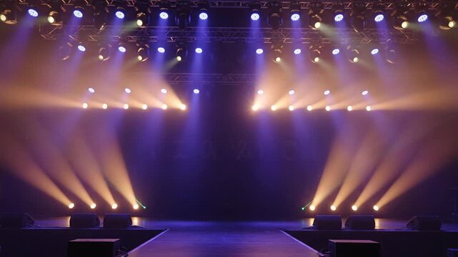 Loopable video background of a concert lights setup