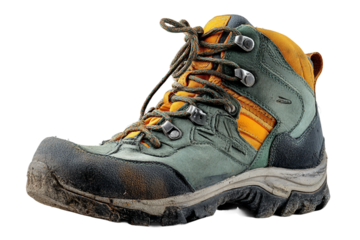 rugged hiking shoe isolated on transparent background