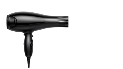 Black Hair Dryer Isolated on Transparent Background