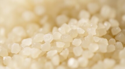 A close-up view of small, light-colored grains resembling rice or seeds