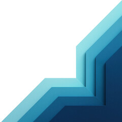 Zigzag layered corner in gradient blue tones, 3D paper style