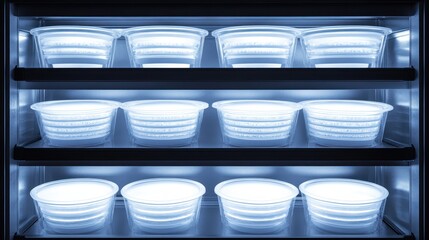 Chambers with containers inside a temperature controlled incubator