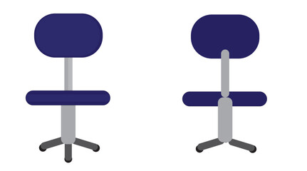Set of Office Swivel Chairs Vector Illustration (Flat Design, Task Chair, Workplace Furniture)
