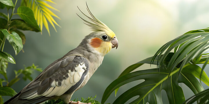 Isolated cockatiel bird