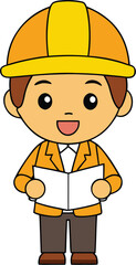 Adobe Illustrator Artwork  Banner : Civil engineer inspect structure at construction site against blueprint, Building inspector join inspect building structure with civil engineer. Civil engineer hold