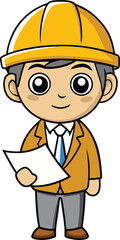 Adobe Illustrator Artwork  Banner : Civil engineer inspect structure at construction site against blueprint, Building inspector join inspect building structure with civil engineer. Civil engineer hold