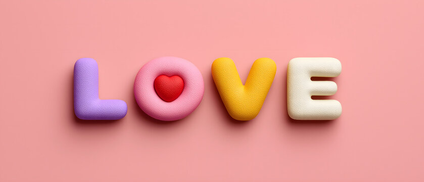 Groovy Retro Repeat, valentine: Love is in air with these colorful letter candies forming word So sweet and delightful candy art conveys affection