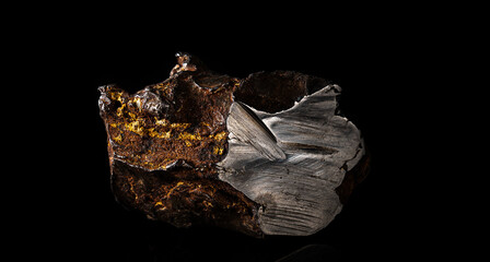 Chondrite Meteorite L Type isolated, piece of rock formed in outer space in the early stages of Solar System as asteroids. This meteorite comes from a meteorite fall impacting Earth © Iryna