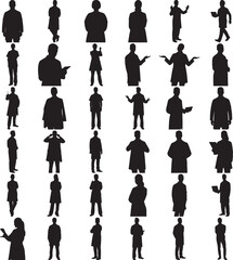 Hand made Doctor Silhouette Silhouette set of doctors and medical staff vector illustration of diverse professional figures isolated on white background