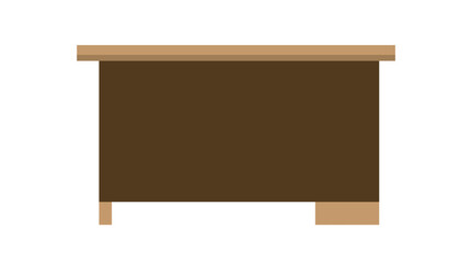 Minimalist Office Desk with Drawers Vector Illustration (Flat Design, Workspace Furniture, Business Concept)
