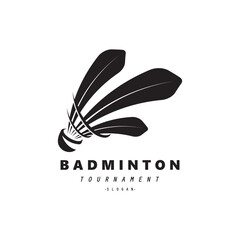Badminton sports Logo Vector with Shuttlecock and racket for badminton club, badminton sports tournaments champions.