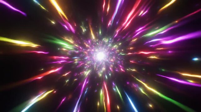 shiny colored exploding lights collision fading loop motion graphics for logo animation background