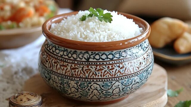 A simple meal with a fresh garnish