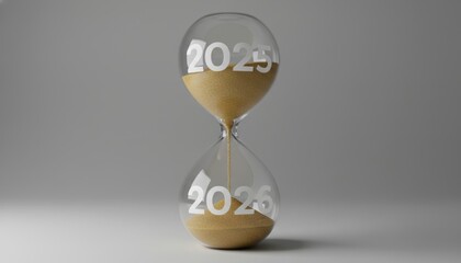 Futuristic Hourglass Sculpture with Dual Bulbs in a Minimal Grey Studio Timeless Geometric Art