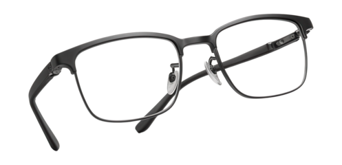 Black titanium semi-rimless frames featuring spring hinges.
