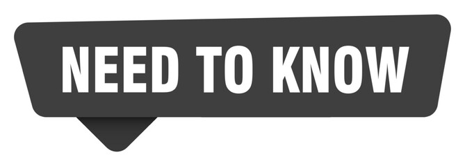 need to know black sign isolated on transpatent background. need to know sticker