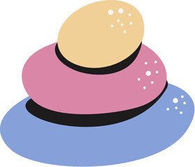 Zen stone flat illustration