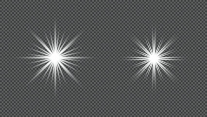 Obraz premium Bright white light effect starburst flare transparent overlay