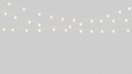 Glowing warm white fairy lights string decoration festive party © MD NUR MIA