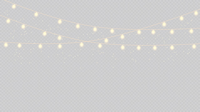 Glowing warm white fairy lights string decoration festive party