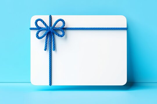 Gift Card with Blue Rope and Knot - Ready for Customization