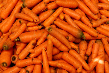 Fresh Orange Carrots at a Kenyan Market Stall