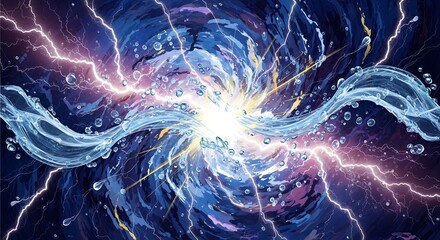 water and thunder pattern texture abstract illustration vector banner design digital art expression beauty background wallpaper