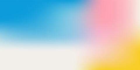 Abstract clear blue sky. Pastel rainbow. Light blue, pink and yellow color vector banner. Pastel gradient sky pattern. Blurred light fuzz colorful gradient background. Vector soft horizontal backdrop