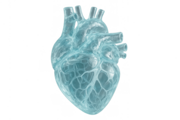 Human heart frozen in ice, concept representing a cold heart, lack of emotion, medical cryopreservation research