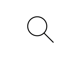 Magnifying glass symbol isolated